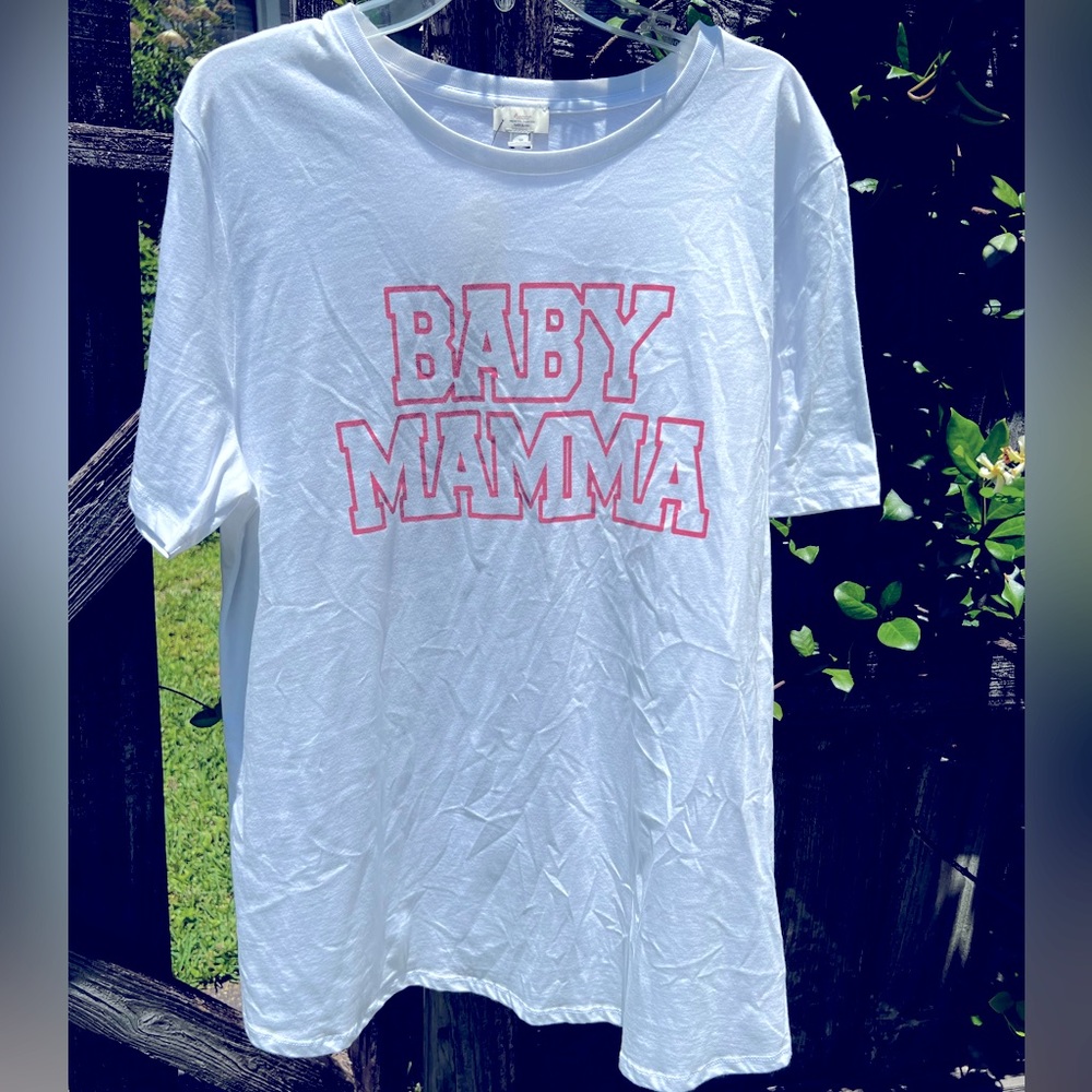“Baby Mamma” maternity shirt size 16 very comfortable and fits big bellies